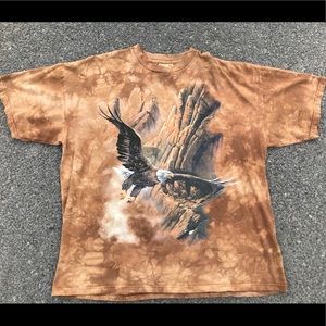 Vtg 90s All Over Print Eagle Shirt The Mountain